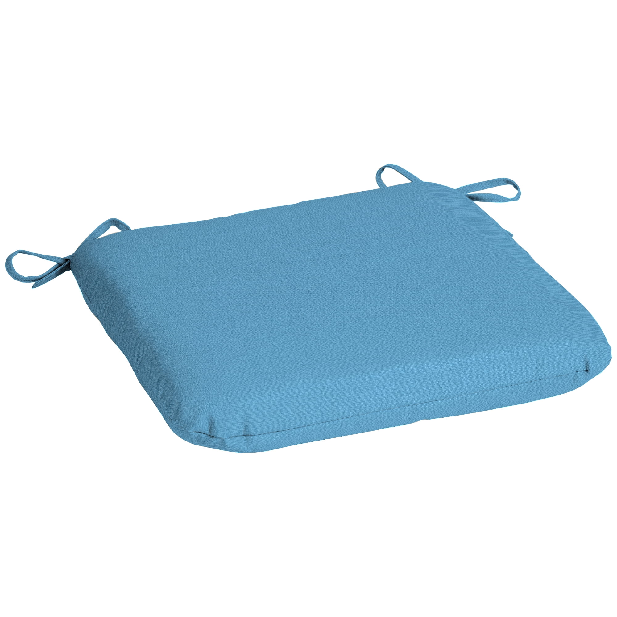 Mainstays 15.5" D x 17" W Mid Blue Solid Rectangle Outdoor Seat Pad (1 Pack)