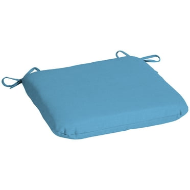 Mainstays 15.5" D x 17" W Mid Blue Solid Rectangle Outdoor Seat Pad (1 Pack)