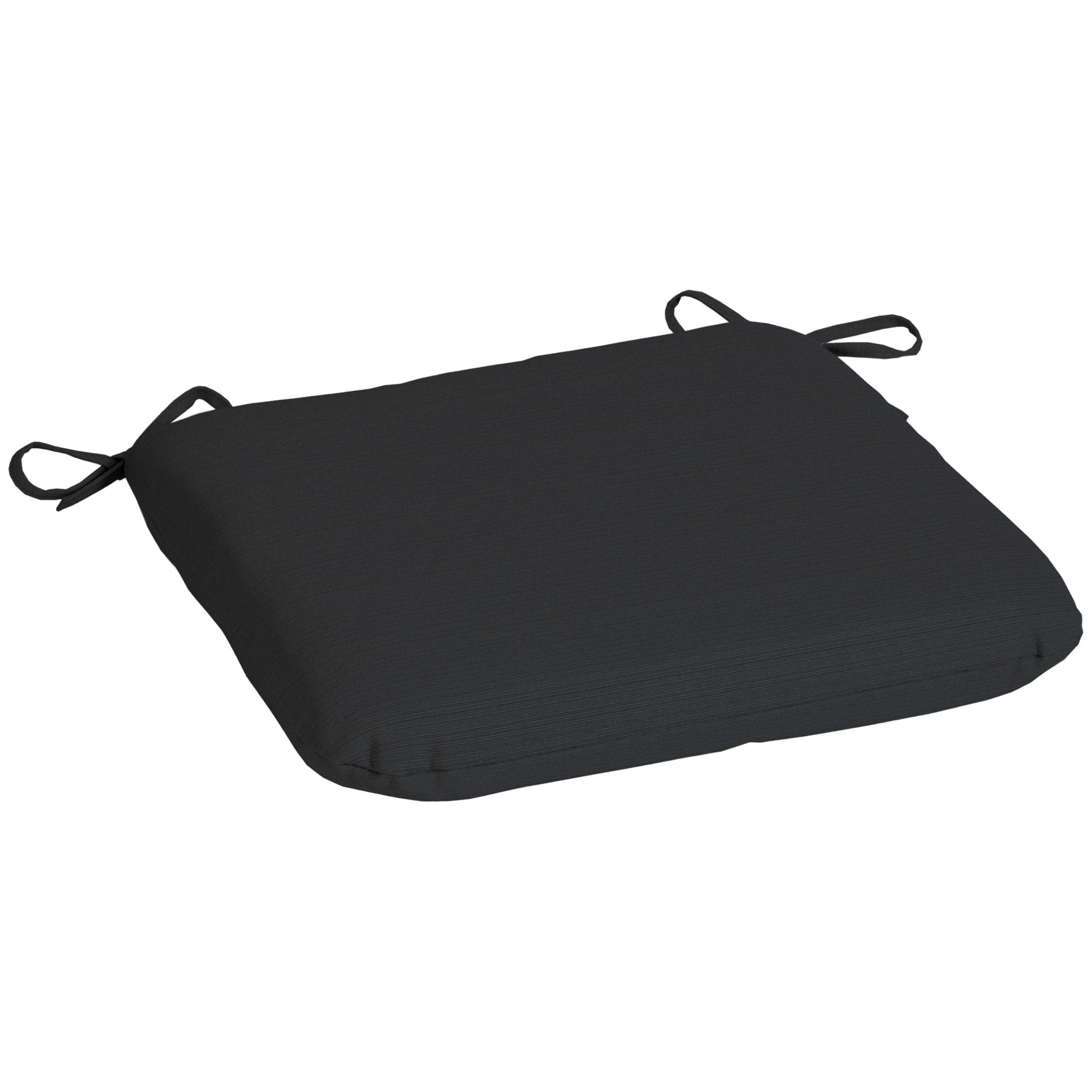 Mainstays 15.5" x 17" Black Rectangle Outdoor Seat Pad, 1 Piece