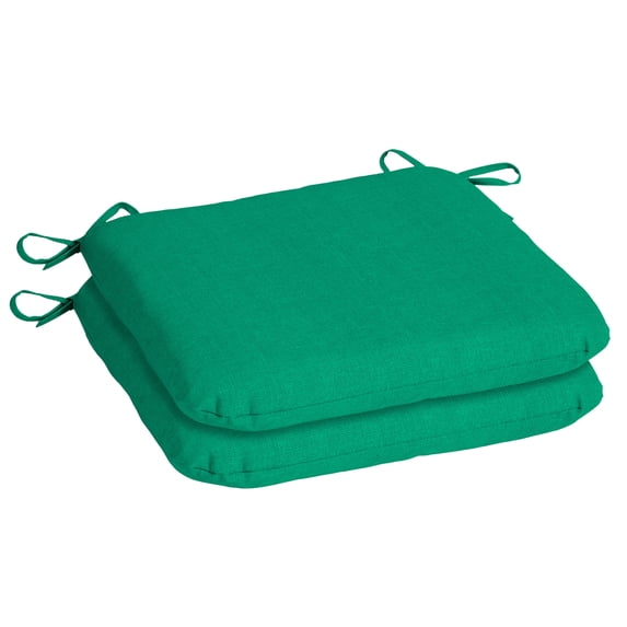 Mainstays 15.5" x 17" Dark Turquoise Rectangle Outdoor Seat Pad (2 Pack)