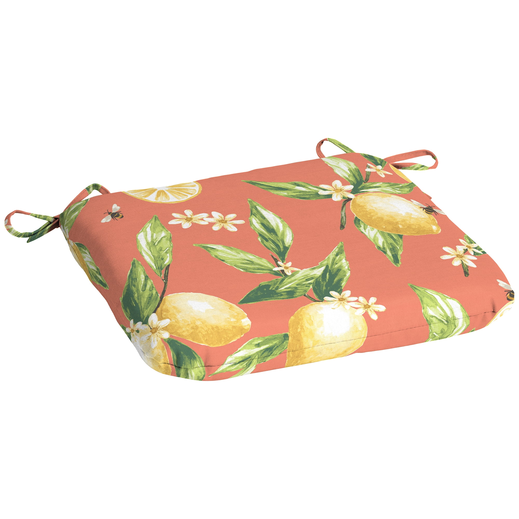 Mainstays 15.5" x 17" Orange color with Lemons Outdoor Seat Pad