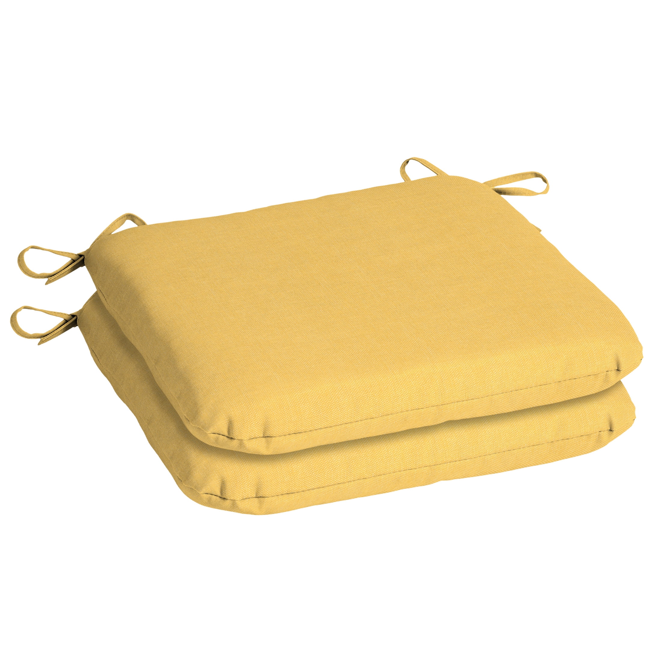 Mainstays 15.5" x 17" Yellow Rectangle Outdoor Seat Pad (2 Pack)