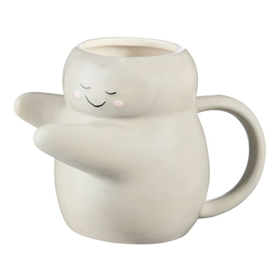 Mainstays 15.89 oz Gray Sculpted Hug Earthenware Mug