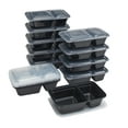thumbnail image 1 of Mainstays 15-Pack Meal Prep Containers with 2 Compartments and Lids, BPA-Free, Leak-Resistant, Microwave and Dishwasher Safe, Best Used for Leftover Storage and Reheating, 1 of 5