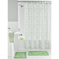 thumbnail image 1 of Mainstays 15-Piece Green Leaves Print Polyester Shower Curtain Set, 70" x 72", 1 of 5