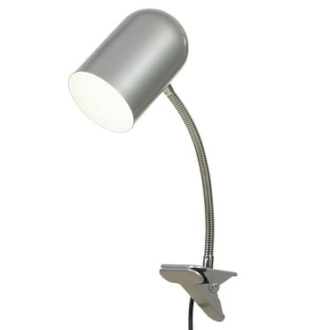 Mainstays 15" SBLED Gray Metal Clip Task Flexible Gooseneck Desk Lamp