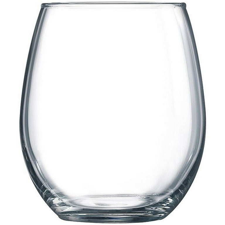 JoyJolt HUE Stemless Wine Glass Set. Large 15 oz Stemless Wine