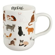 Mainstays 16.06 oz White Stoneware Cat Mug