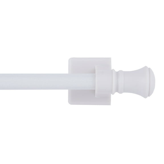 Mainstays 16-28 in. Cameron Adjustable Steel/Plastic Magnetic Drapery Rod, 7/16 in. Diameter, White