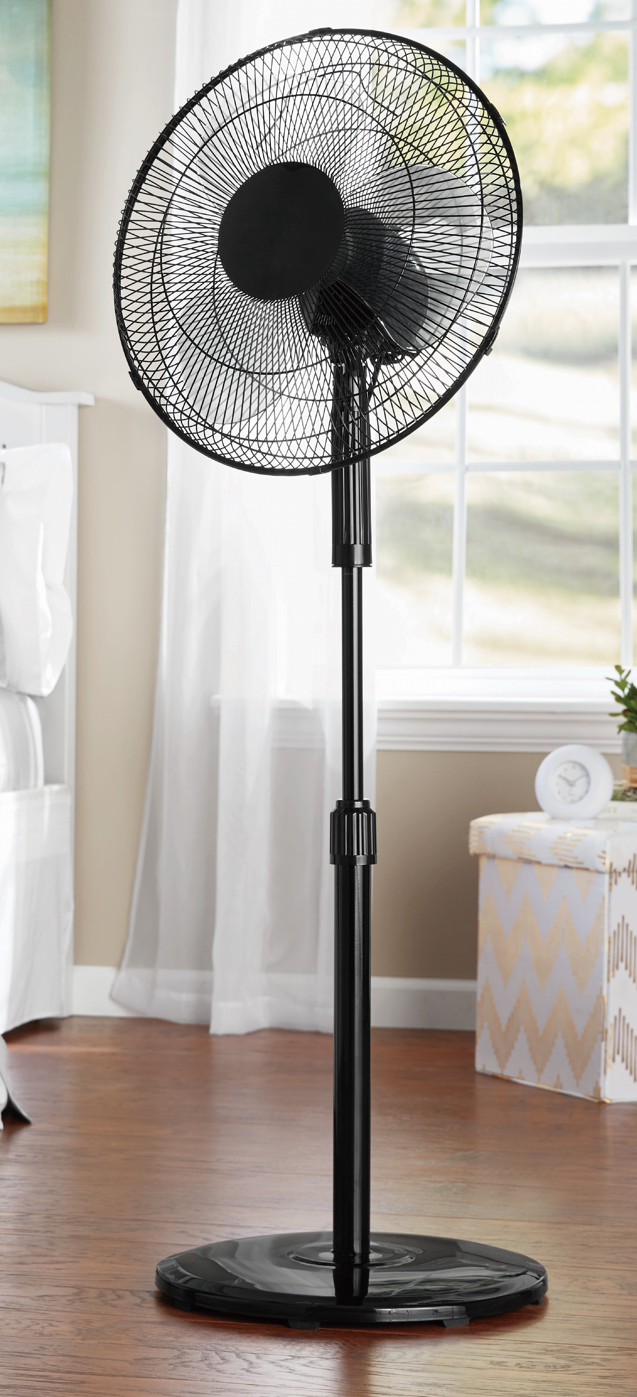 Mainstays 16" 3-Speed Oscillating Pedestal Fan, Model# FS40-8MB, Black