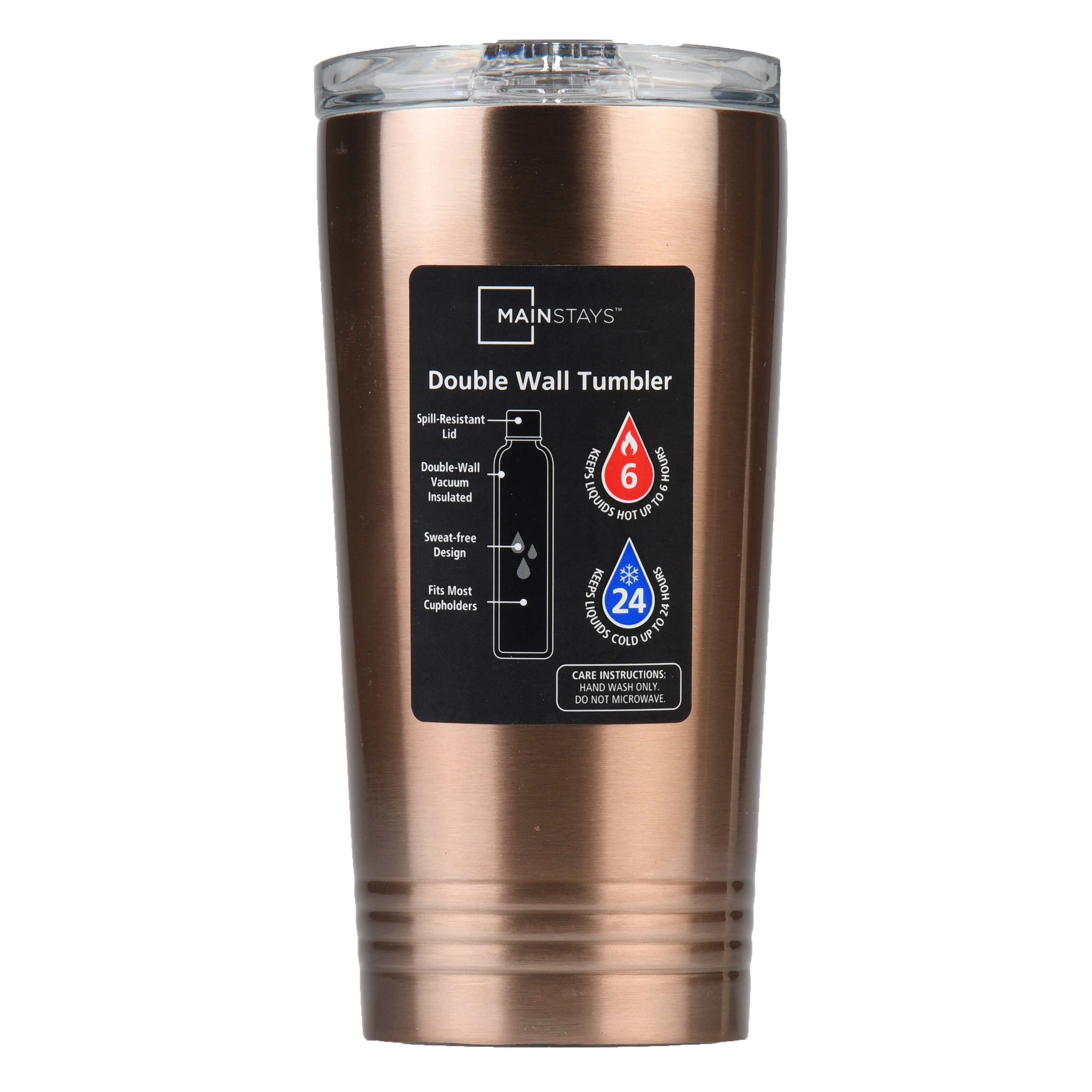 Mainstays 16oz Stainless Steel Double Wall Insulated Silver 
