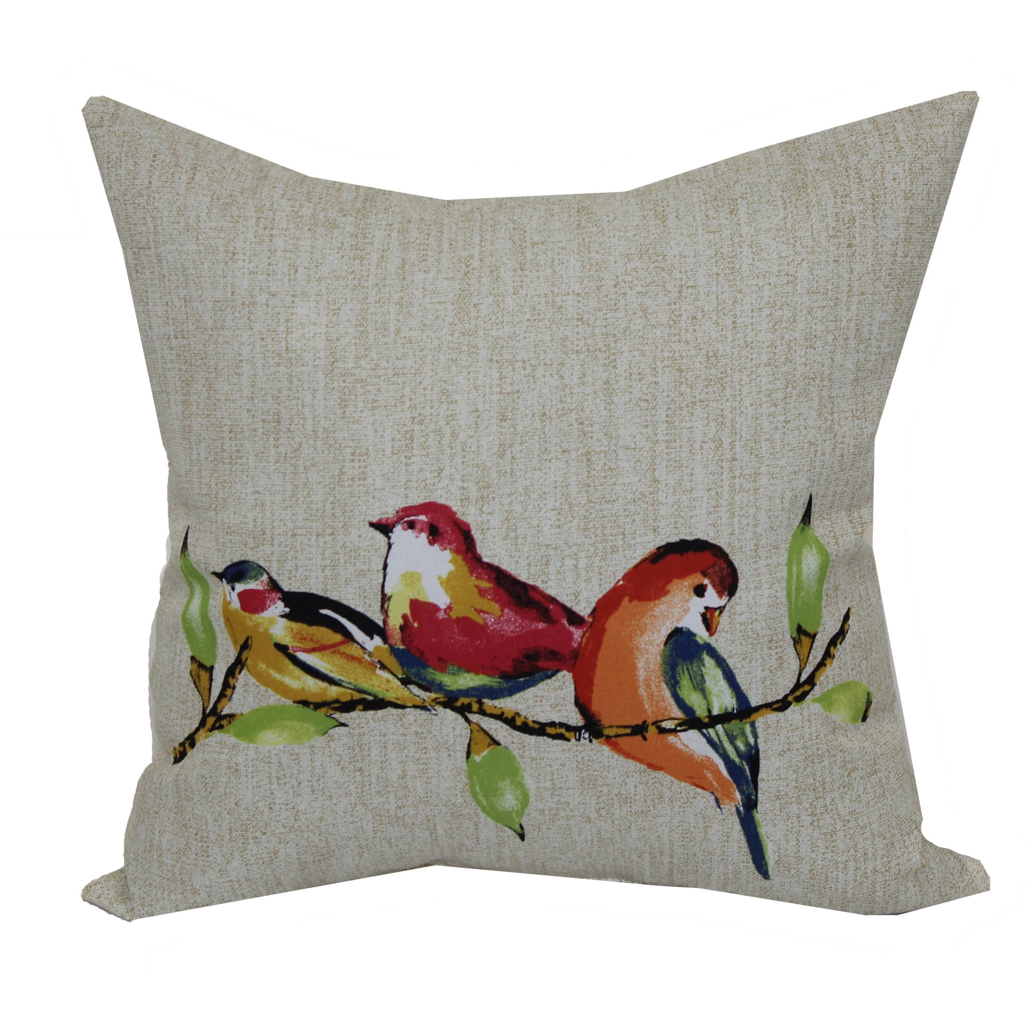 Mainstays 16" Painted Birds Outdoor Pillow
