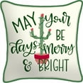thumbnail image 1 of Mainstays 16" Reversible Holiday Cactus Outdoor Throw Pillow with Welt, Single Pillow, 1 of 2