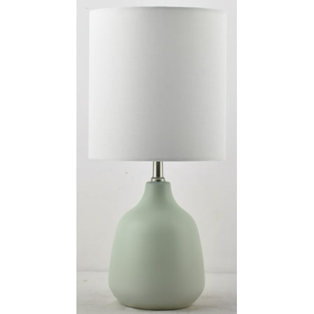 Mainstays 16" Sage Ceramic Table Lamp with White Linen Shade
