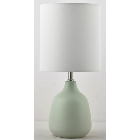 Mainstays 16" Sage Ceramic Table Lamp with White Linen Shade