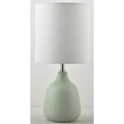 Mainstays Grab and Go 16 in Sage Ceramic Table Lamp with White Linen Shade