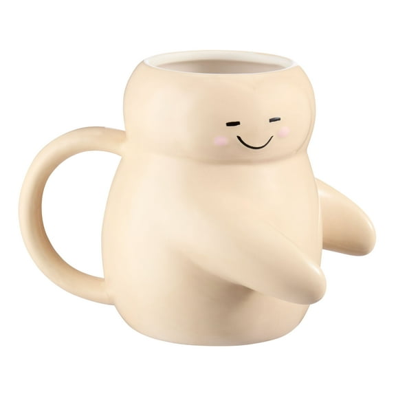 Mainstays 15.55 oz Cream Sculpted Hug Earthenware Mug