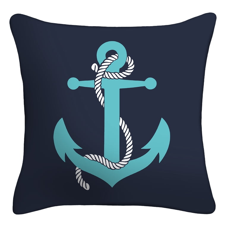 Mainstays Anchor Decorative Outdoor Throw Pillow, 16