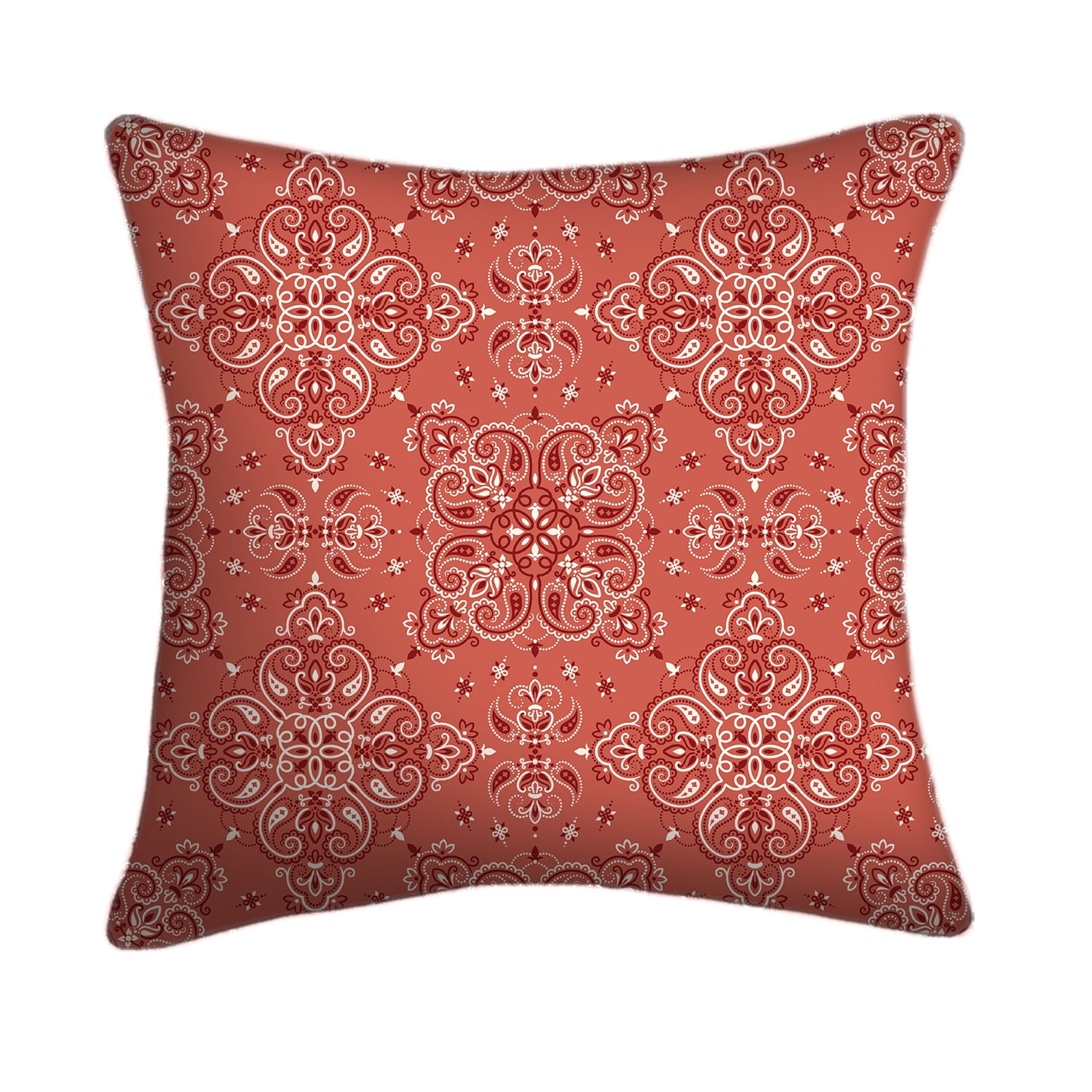 Mainstays 16" x 16" Bandana Decorative Outdoor Throw Pillow, Red