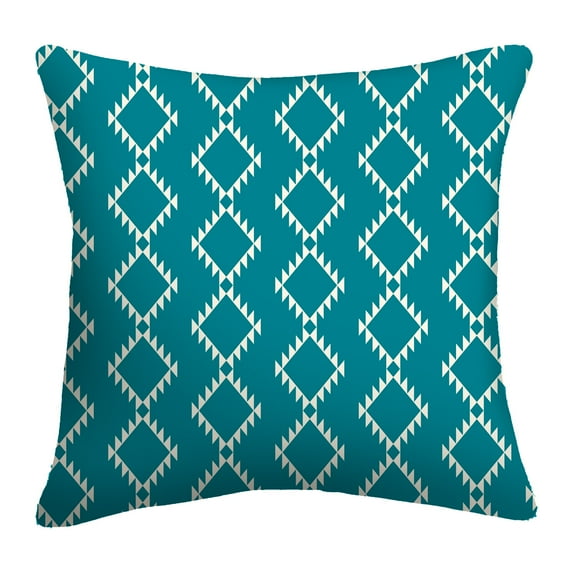 Mainstays 16" x 16" Diamond Decorative Outdoor Throw Pillow, Teal