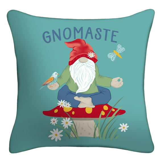 Mainstays 16" x 16" Gnomaste Decorative Outdoor Throw Pillow, Blue/Multi