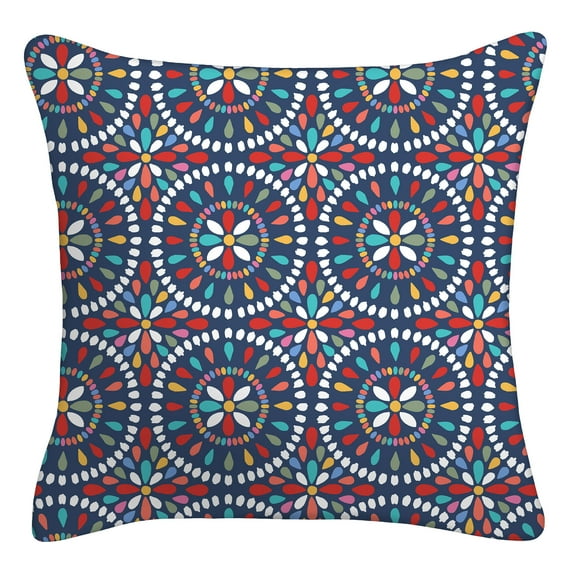 Mainstays 16" x 16" Medallion Decorative Outdoor Throw Pillow, Multi