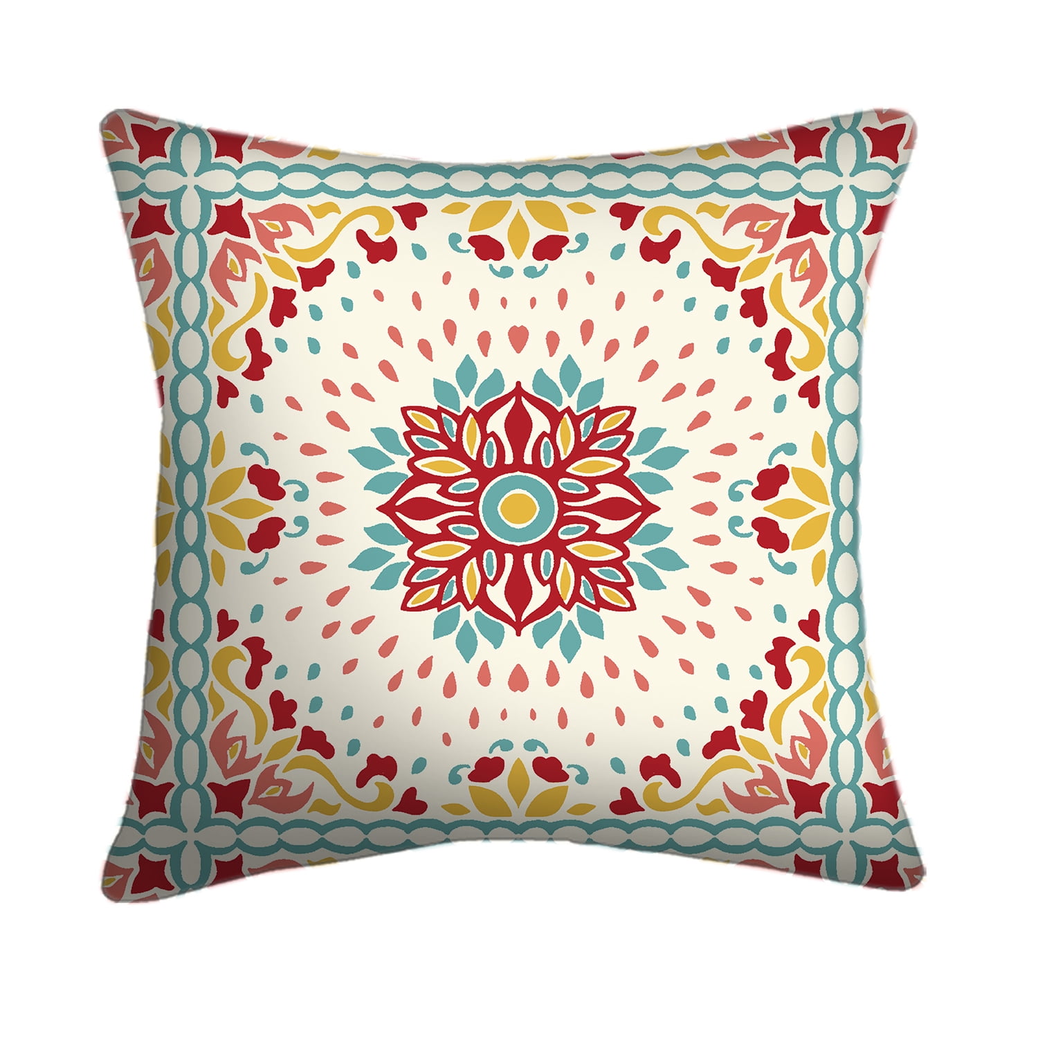 Walmart sales :  Mainstays 16" x 16" Medallion Decorative Outdoor Throw Pillow, Multicolor