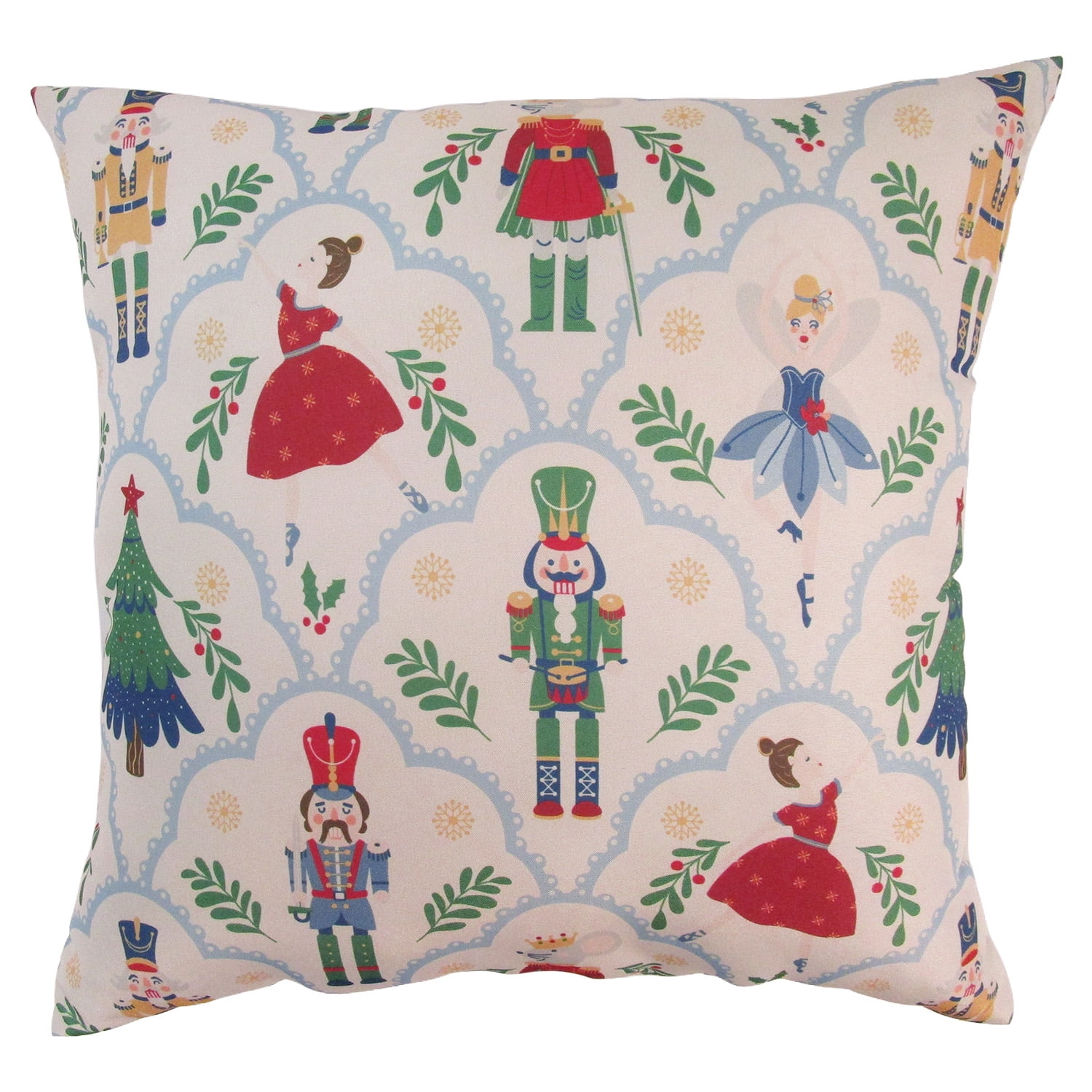 Mainstays 16" x 16" Reversible Decorative Outdoor Throw Pillow, Nutcracker
