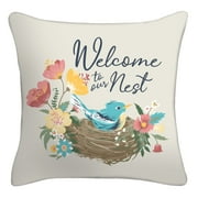 Mainstays 16" x 16" Reversible Welcome to Our Nest Decorative Throw Pillow, Multi