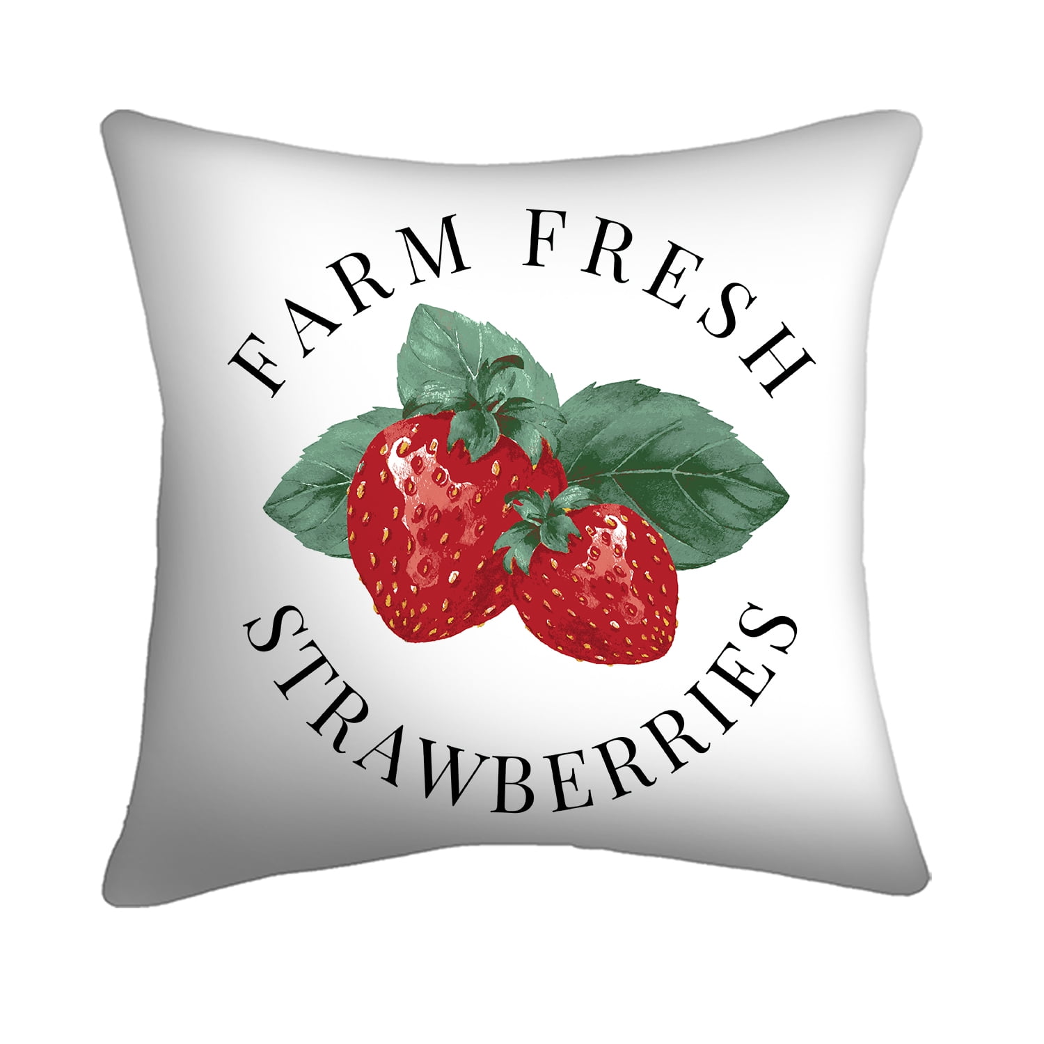 Mainstays 16" x 16" Strawberry Farm Decorative Outdoor Throw Pillow, Red/White