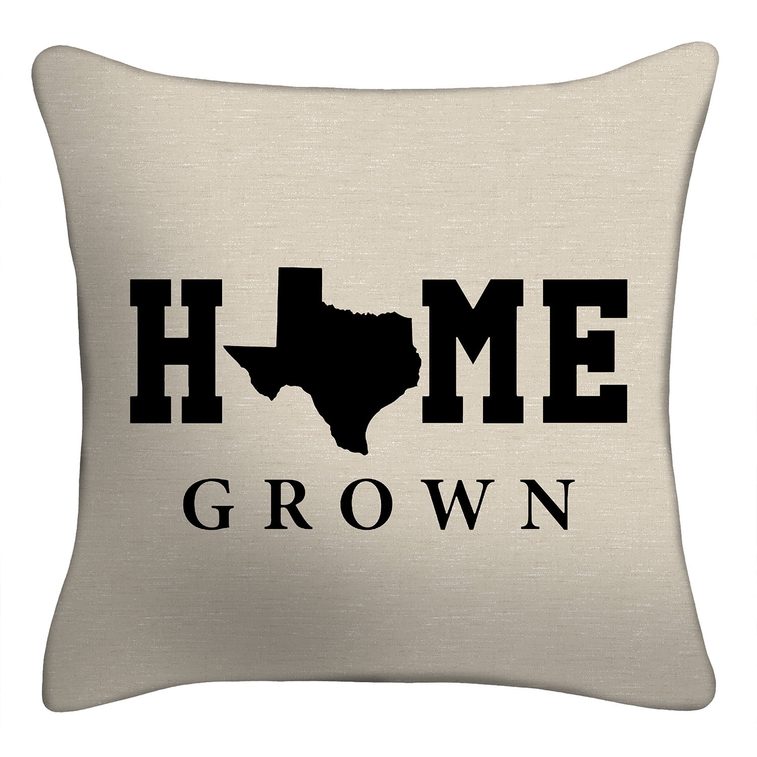 Mainstays 16" x 16" Texas Home Grown Reversible Decorative Outdoor Throw Pillow, Off-White/Black