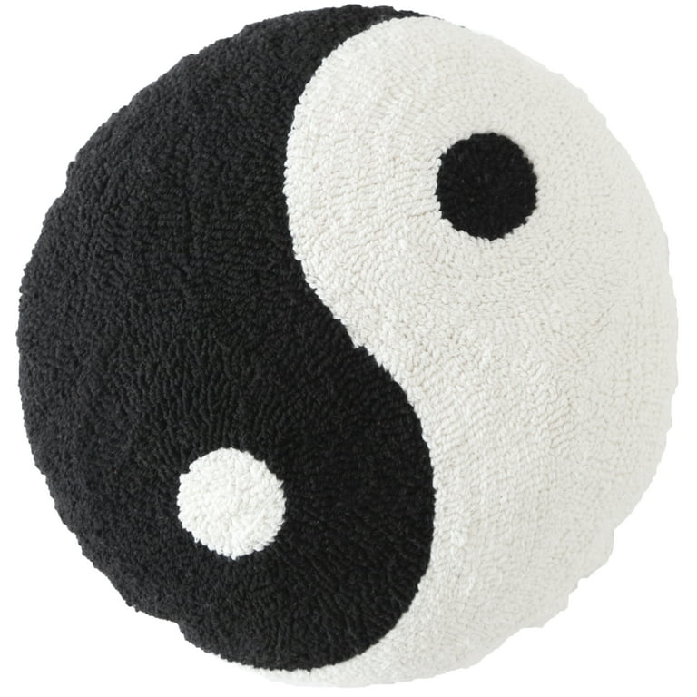 Mainstays 16" x 16" Yin-Yang Decorative Pillow, Black and White