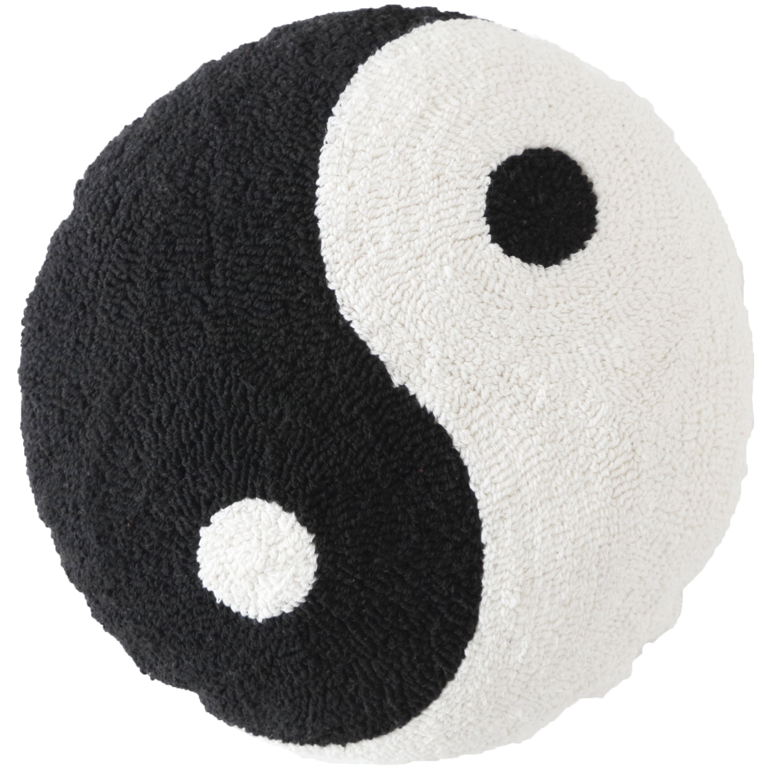 Yin-Yang Black and White 16" Round Decorative Pillow