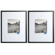 Mainstays – 8x10 Picture Frame – Black 2 Piece Gallery Set Matted Wall Photo Frame