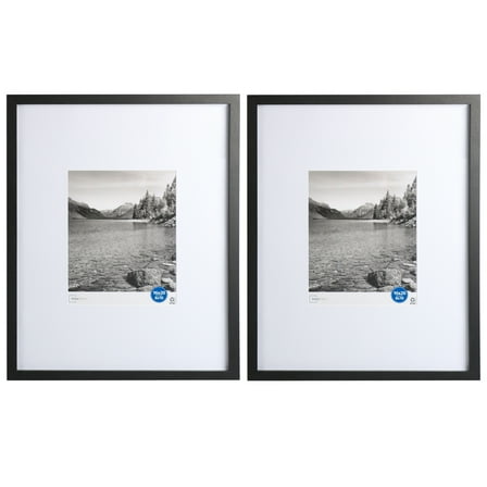 Mainstays – 8x10 Picture Frame – Black 2 Piece Gallery Set Matted Wall Photo Frame