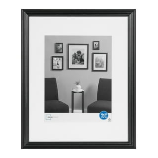 16x20 Wood Frame Black, Natural Solid Oak Wood Picture Frame 16 x 20 for  Wall with Tempered Glass, 11x14 Matted Frame 16x20, Black Photo Frame