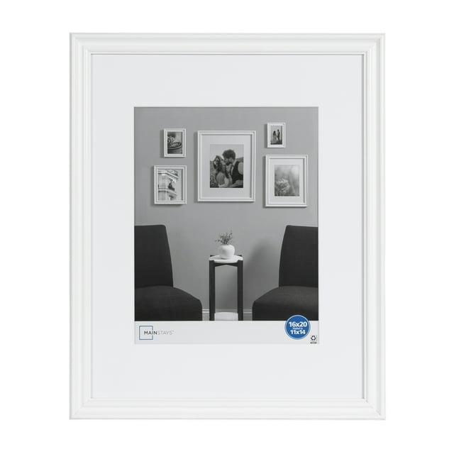 Mainstays 16x20 Matted to 11x14 Traditional Gallery Wall Picture Frame