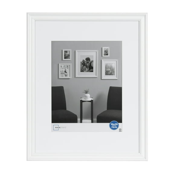 Mainstays – 11x14 Picture Frame – White Matted Gallery Traditional Program Wall Photo Frame