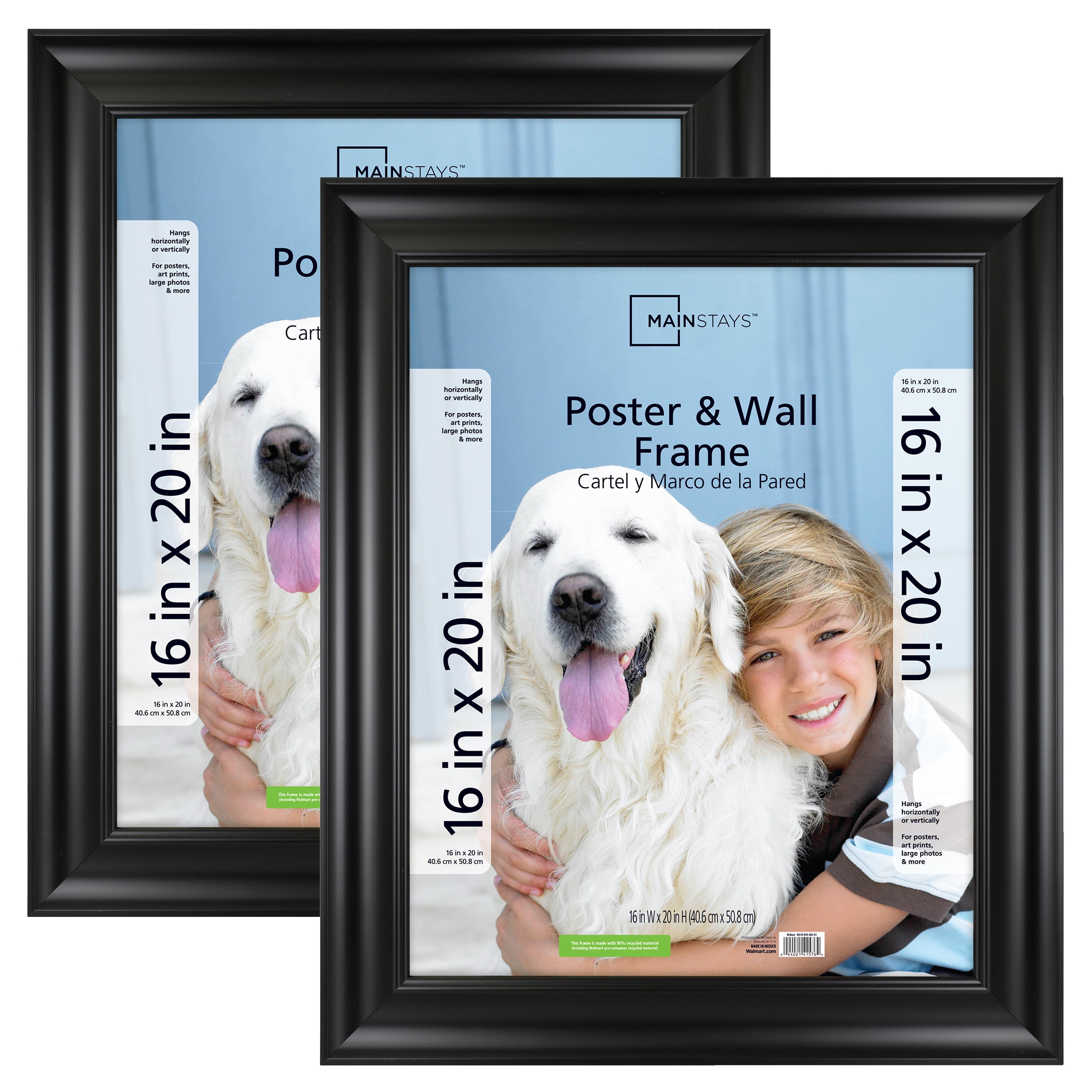 Mainstays 16x24 Trendsetter Poster and Picture Frame Black Set of 2