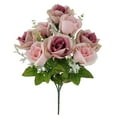 thumbnail image 1 of Mainstays 17.5 inches Indoor Artificial Rose Bush with Leaves, Pink Color, Polyester, 1 of 8