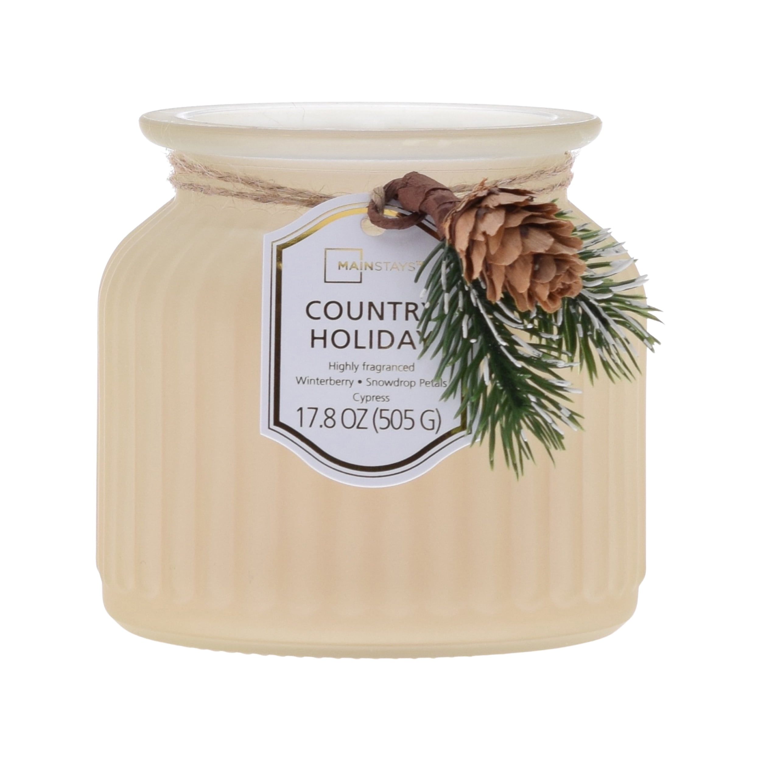 Mainstays 17.5oz 2Wick Pagoda Jar Candle, Country Holiday