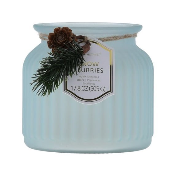 Mainstays 17.5oz 2-Wick Pagoda Jar Candle, Snow Flurries