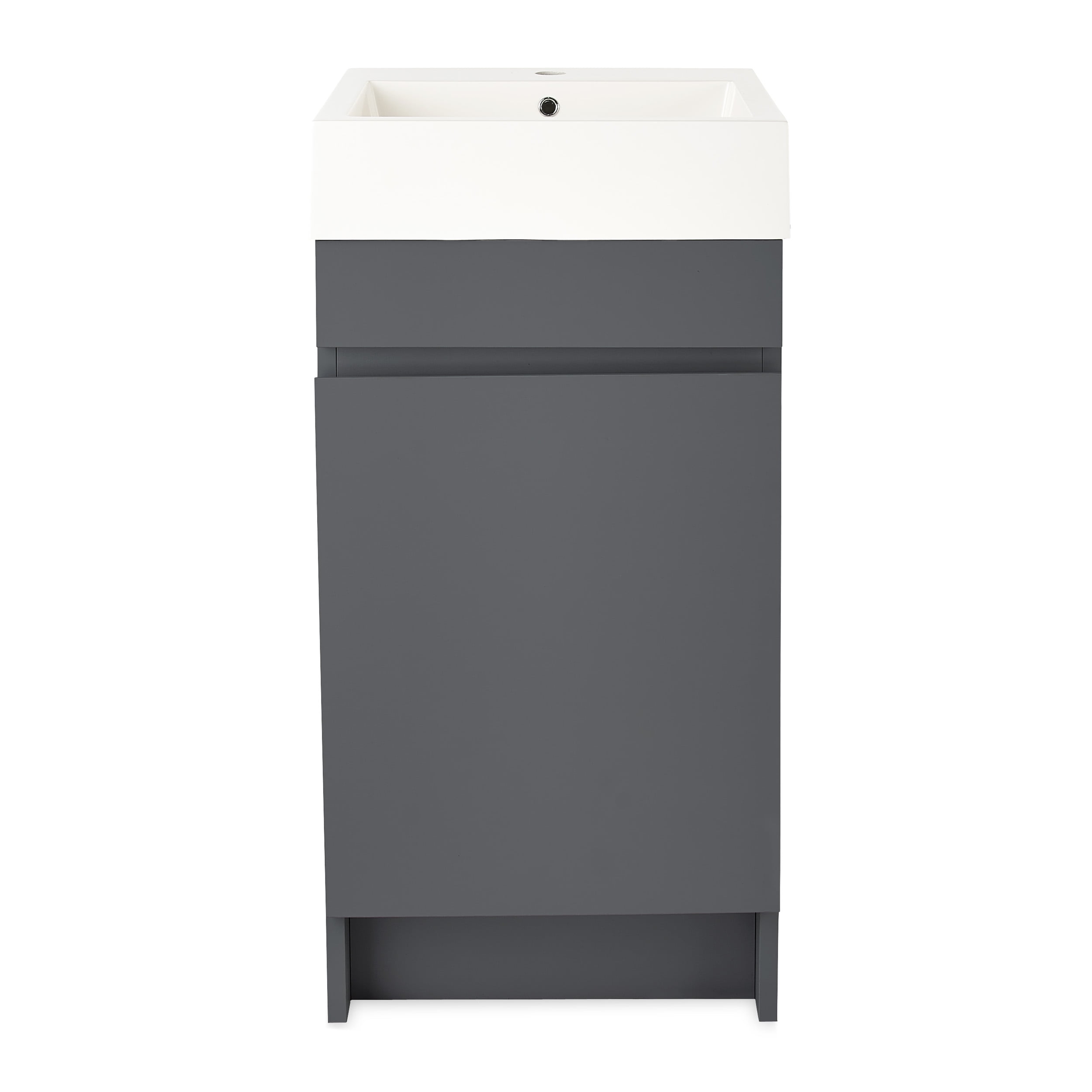 Mainstays 17.75x17.75 inch Grey Flannel Bathroom Vanity Cabinet With Cultured Marble Sink