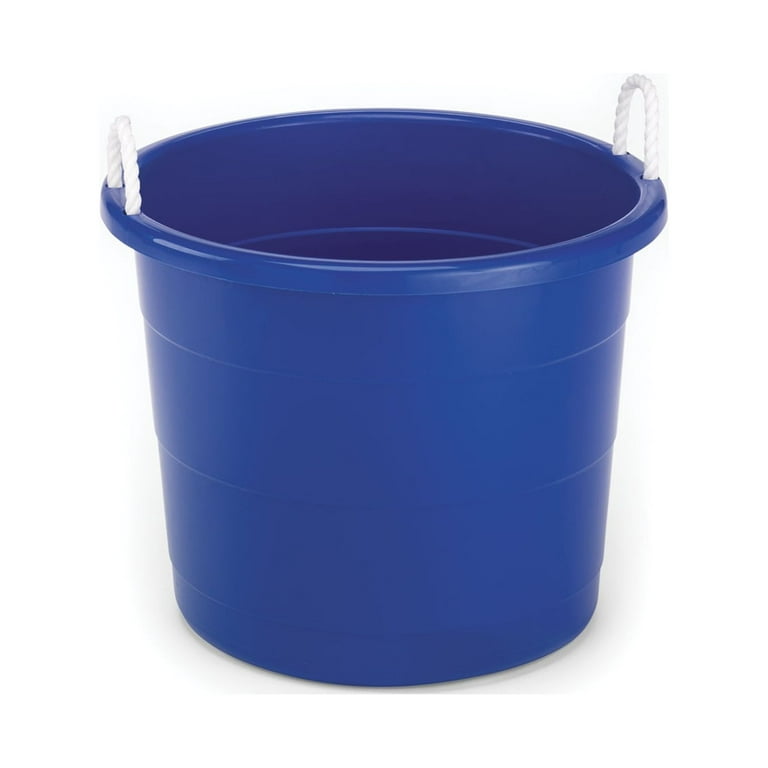 Mainstays 17-Gallon Plastic Tub with Rope Handles, Blue, Set of 8