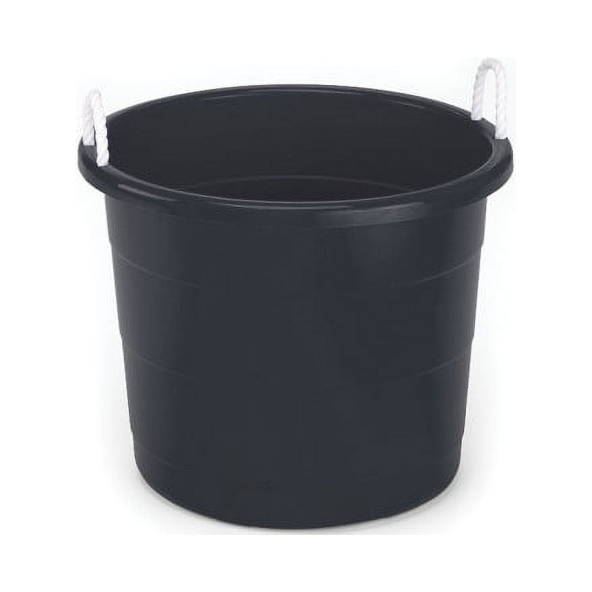 Life Story 17 Gal Flexible Plastic Storage Bucket w/ Rope Handles, Black, 8  Pack