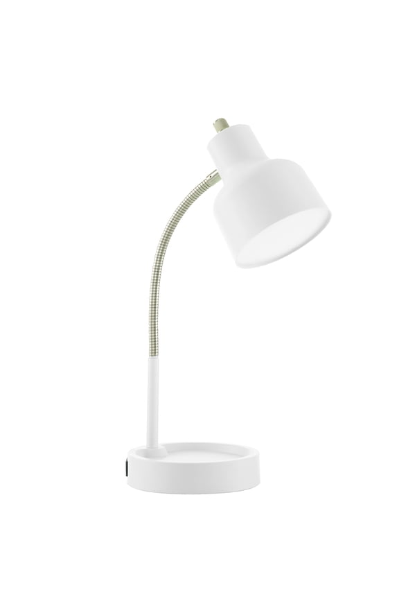17" LED Catch-All Base & AC Outlet Adjustable Flexible Desk Lamp