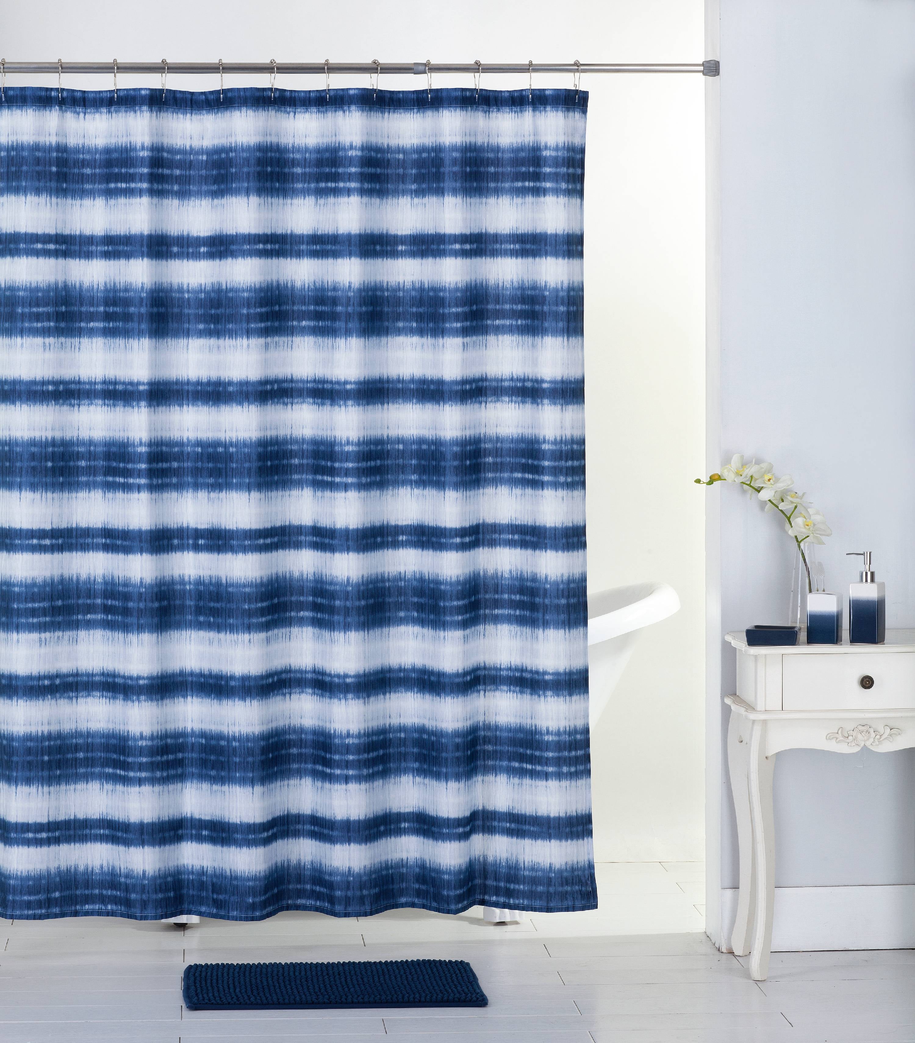 Mainstays 17Piece Bathroom Set, Blue Shibori