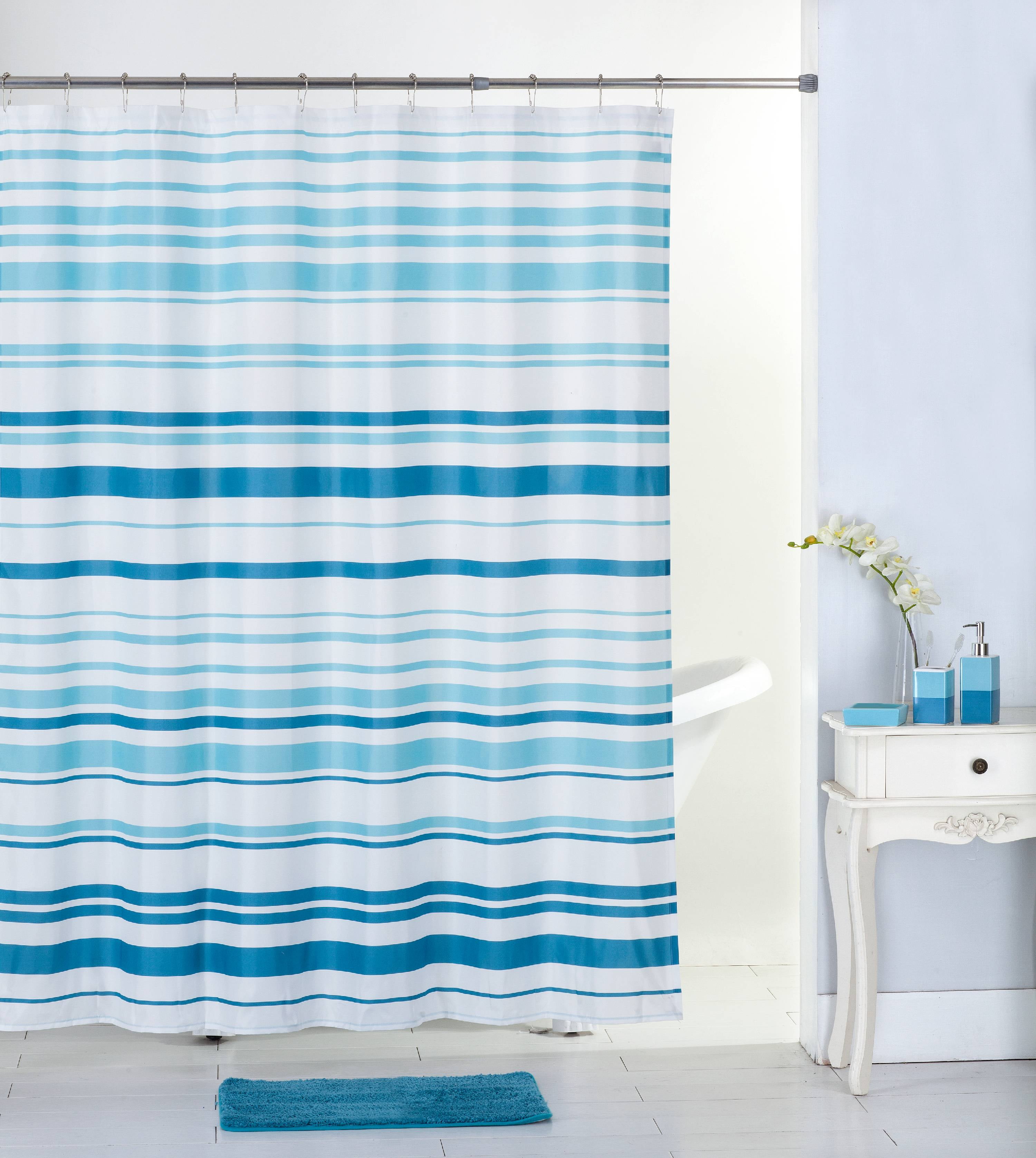 Mainstays 17Piece Bathroom Set, Blue Stripe