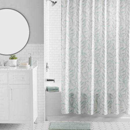 Mainstays 16-Piece Green Leaf Shower Curtain Bathroom Set - Fabric Curtain with Rug, Hooks, Soap Dispenser & Tray price history and forecast - Mainstays B38317GN-200