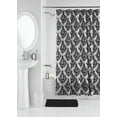 thumbnail image 1 of Mainstays 17-Piece Ikat Damask Print Polyester/Ceramic Shower Curtain & Bathroom Accessory Set, Black, 1 of 7